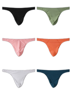 3 Pack Men's Low-Rise Performance Thong - Breathable Mesh & Smooth Fabric