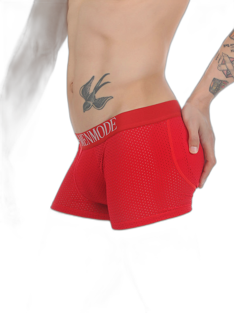 Sponge Cushion Mesh Buttock Boxer Briefs