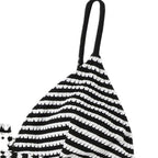 Lace-up Backless Sexy Stripes One-piece Swimsuit