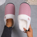 Winter Cotton Slippers Baotou Warm Flat Slippers Home Daily Soft Non-slip Bottom House Shoes Women Men Couple