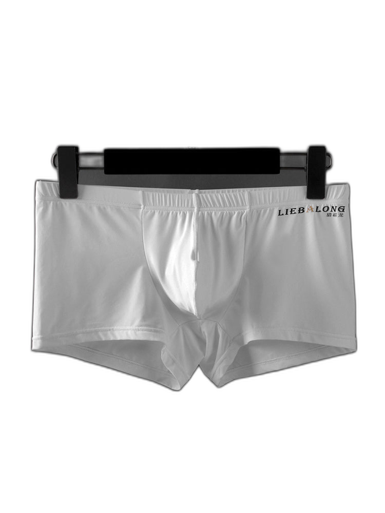3 Pack Men's Breathable Ice Silk Double-Layered Big Pouch Sexy Boxer Briefs