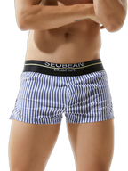 Mens 100% Cotton Striped Loose Home Boxer Shorts