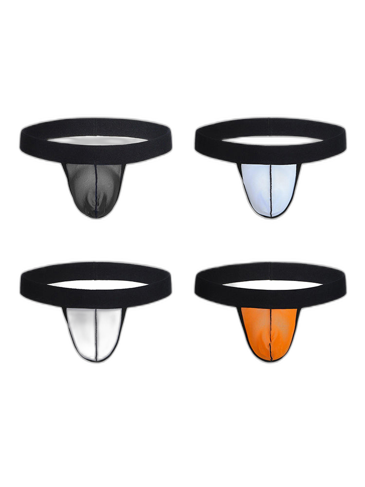 4 Pack Men's Single Pouch Ice Silk Sexy Thong