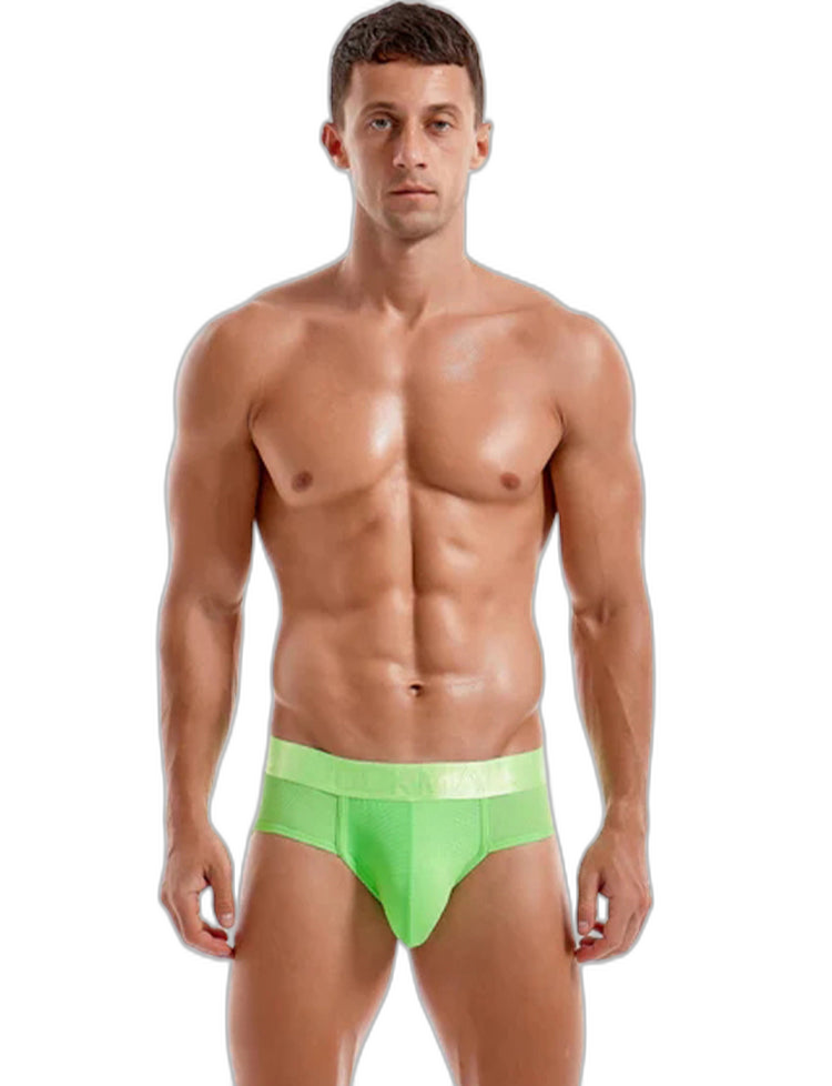 Men's Solid Color Mesh Breathable Sports Fitness Briefs