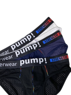 Men's Mesh Briefs With Colorful Spliced Lines