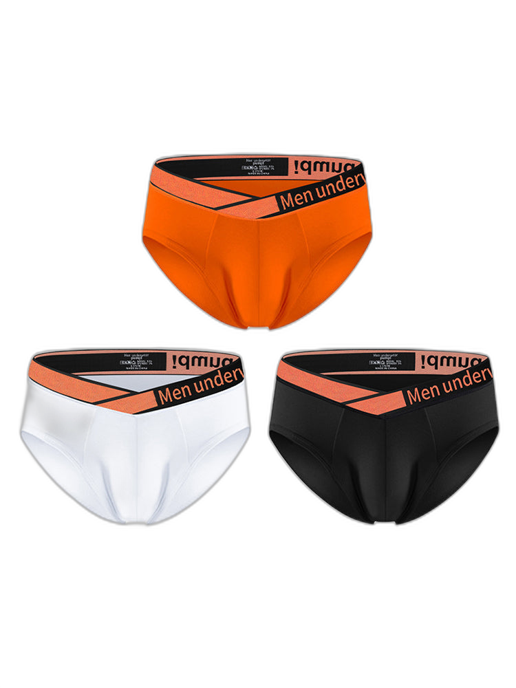 2 Pack Men's Stylish V-Shaped Waistband Briefs