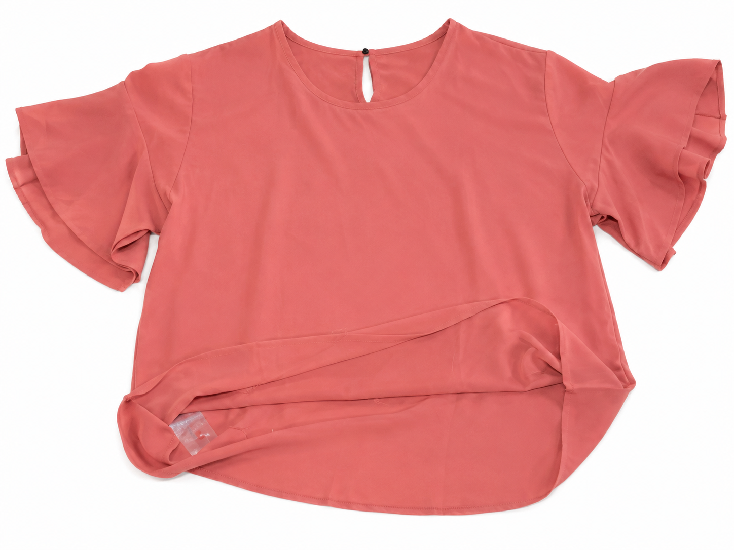 New Ladies Tiered Bell Sleeve Cranberry Loose Fit Top