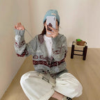 Idle Style Brocade Sweater Plus Size Women's Coat