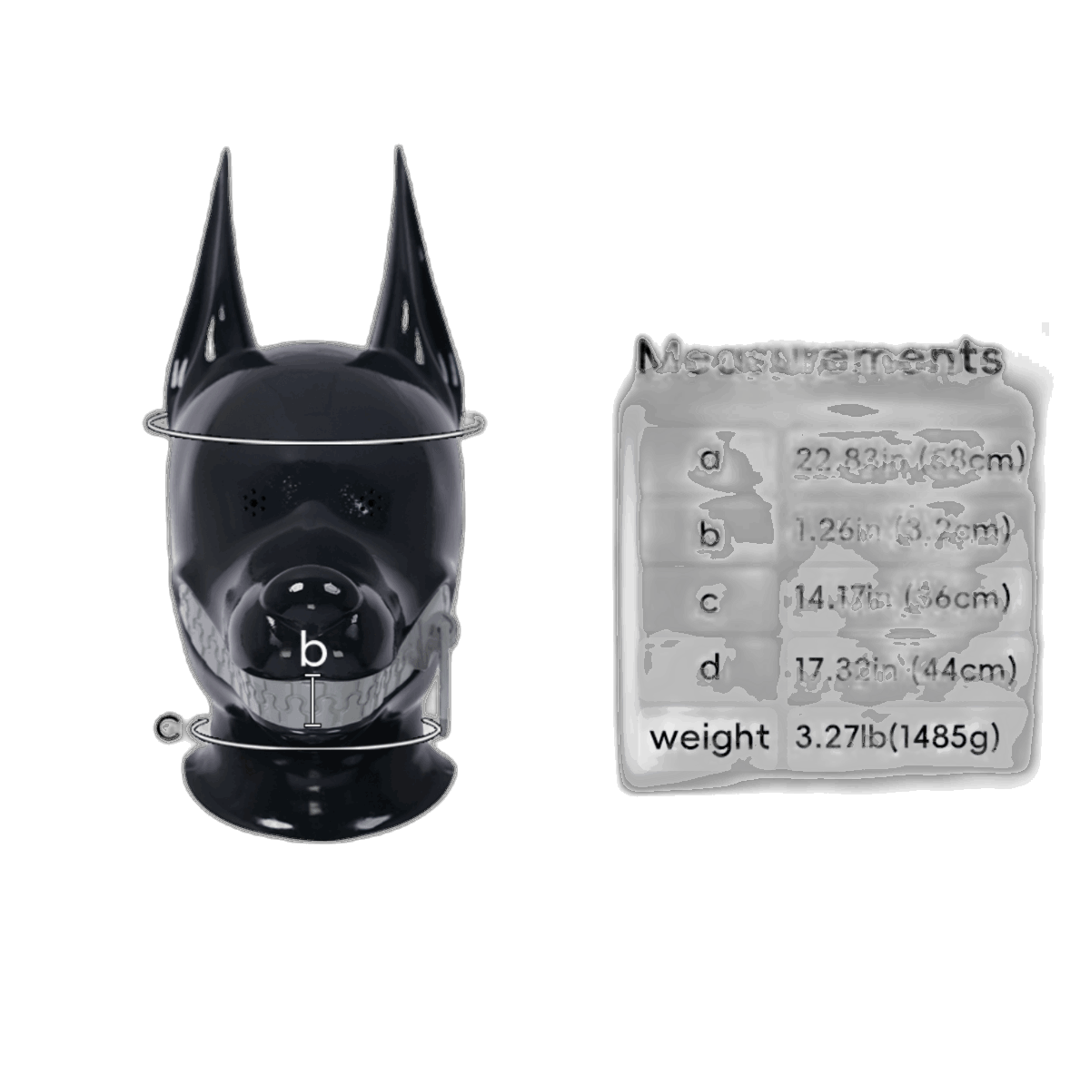 Furrjoi Zipper Dog Hood Black Perforated Eyes