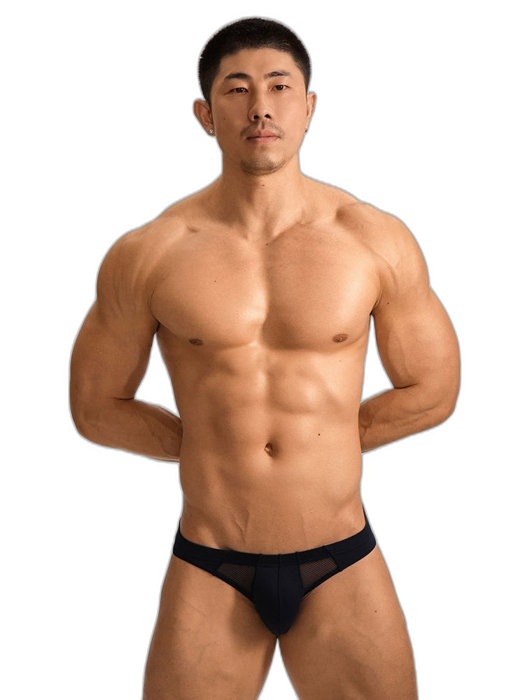 2 Pack Men's Sheer Mesh Low-Rise Sexy Ice Silk Briefs