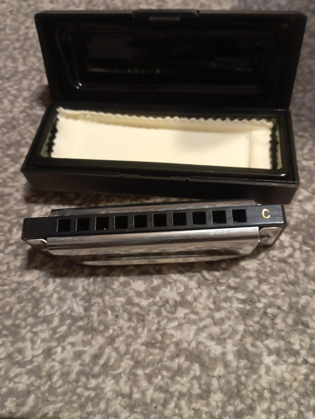 Stainless Steel HARMONICA in Case