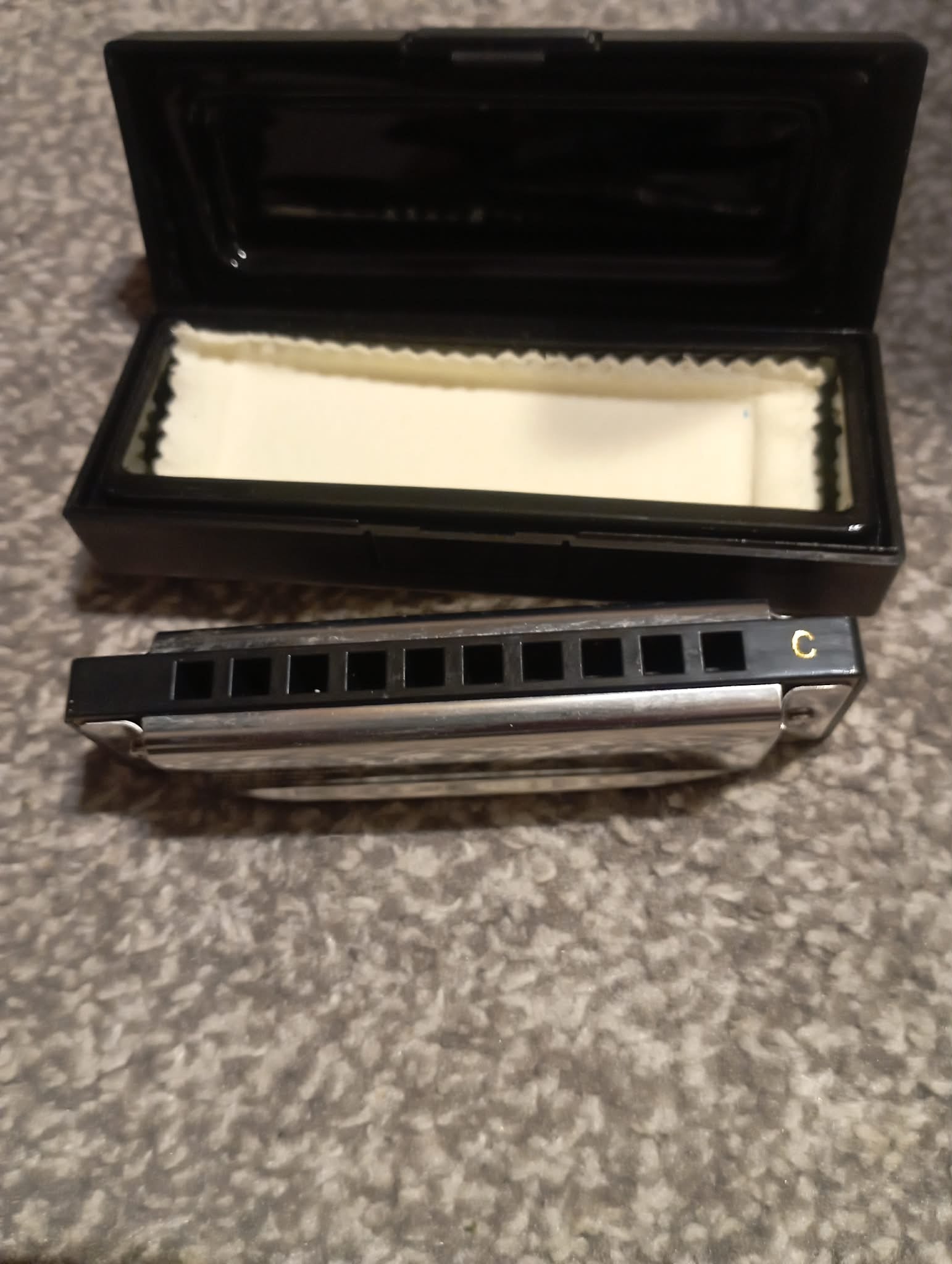 Stainless Steel HARMONICA in Case