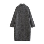 Medium Length Serrated Twill Overcoat Women's Clothes
