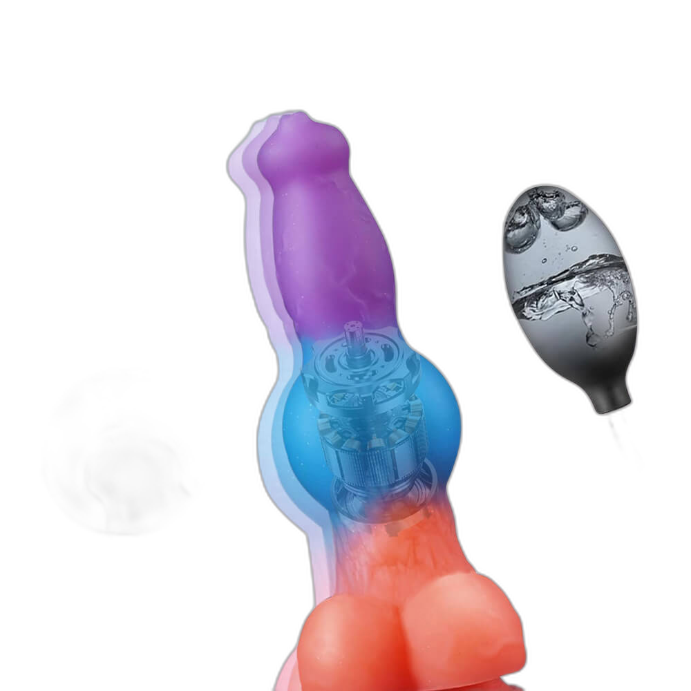 Simon - 9.3 Inch Vibrating Squirting Dildo - Glow In The Dark Dildo