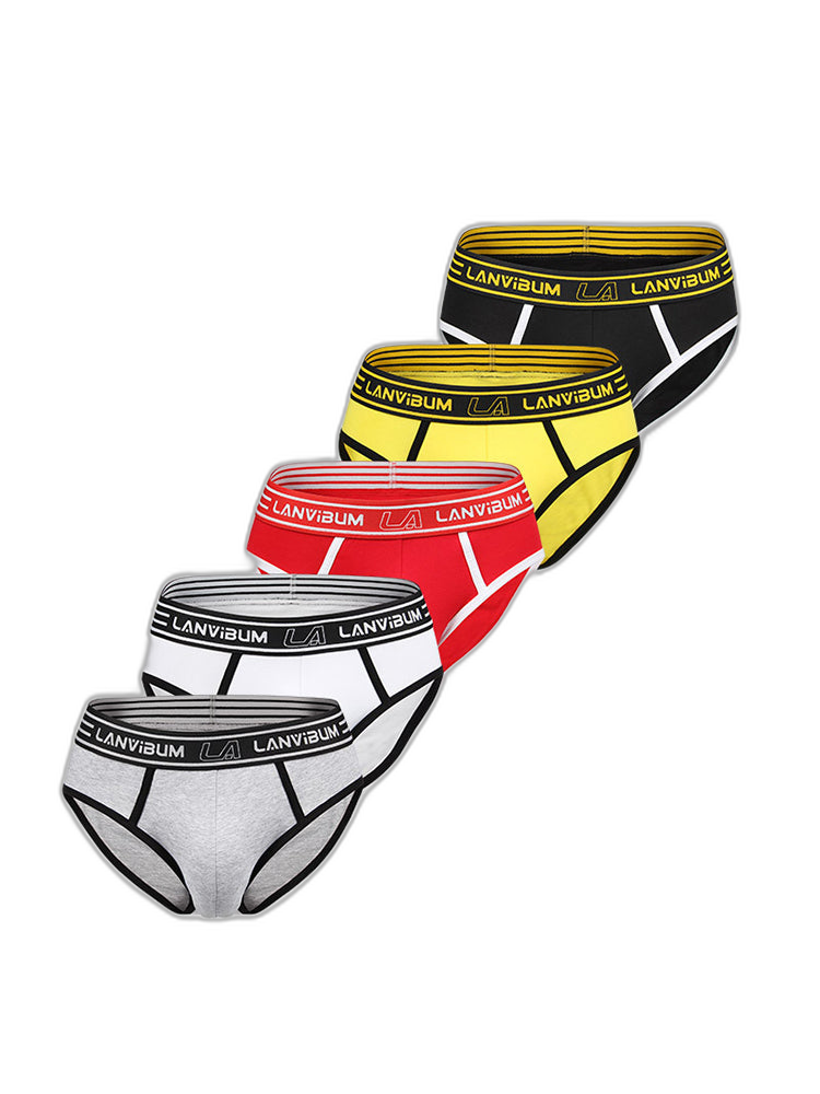Men’s Spliced Color Pouch Briefs