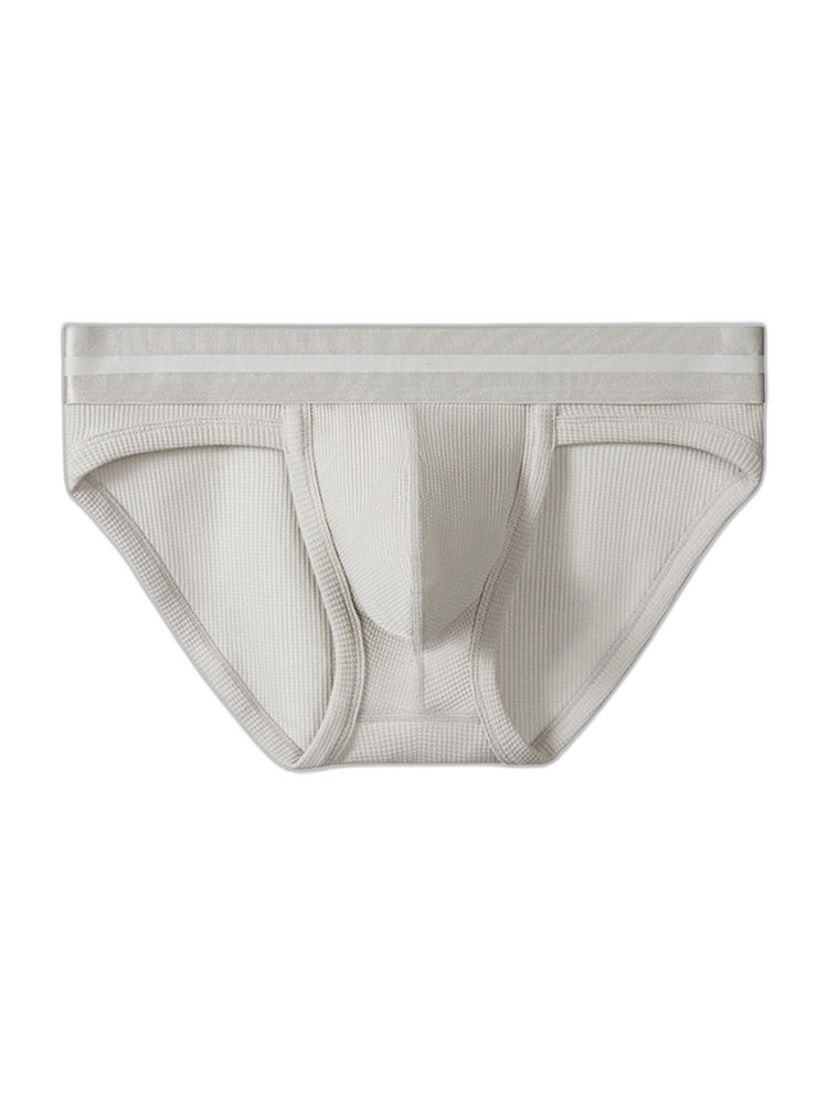 2 Pack Men's Waffle-Knit Cotton Separable Scrotum Support Briefs