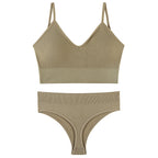 Women's Underwear Small Chest Push-up Thin Wireless Large Size Sports Sling Vest French Triangle Cup Bra Set