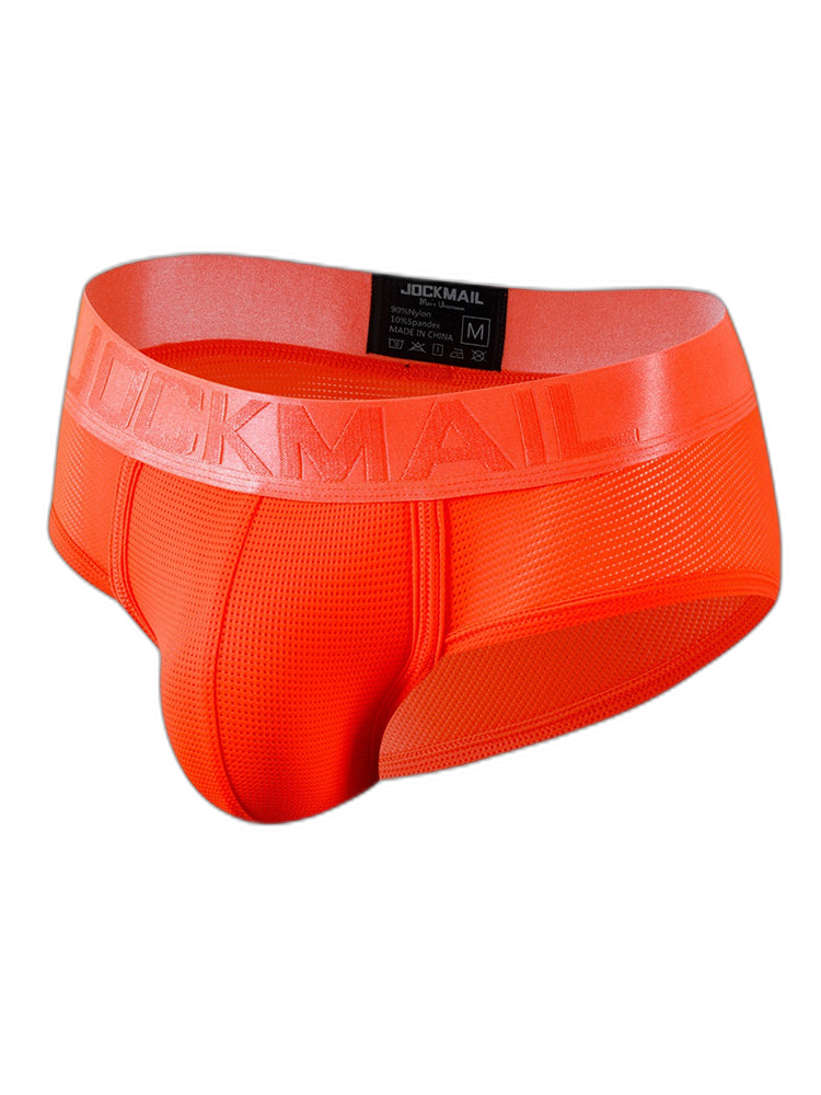 Men's Solid Color Mesh Breathable Sports Fitness Briefs
