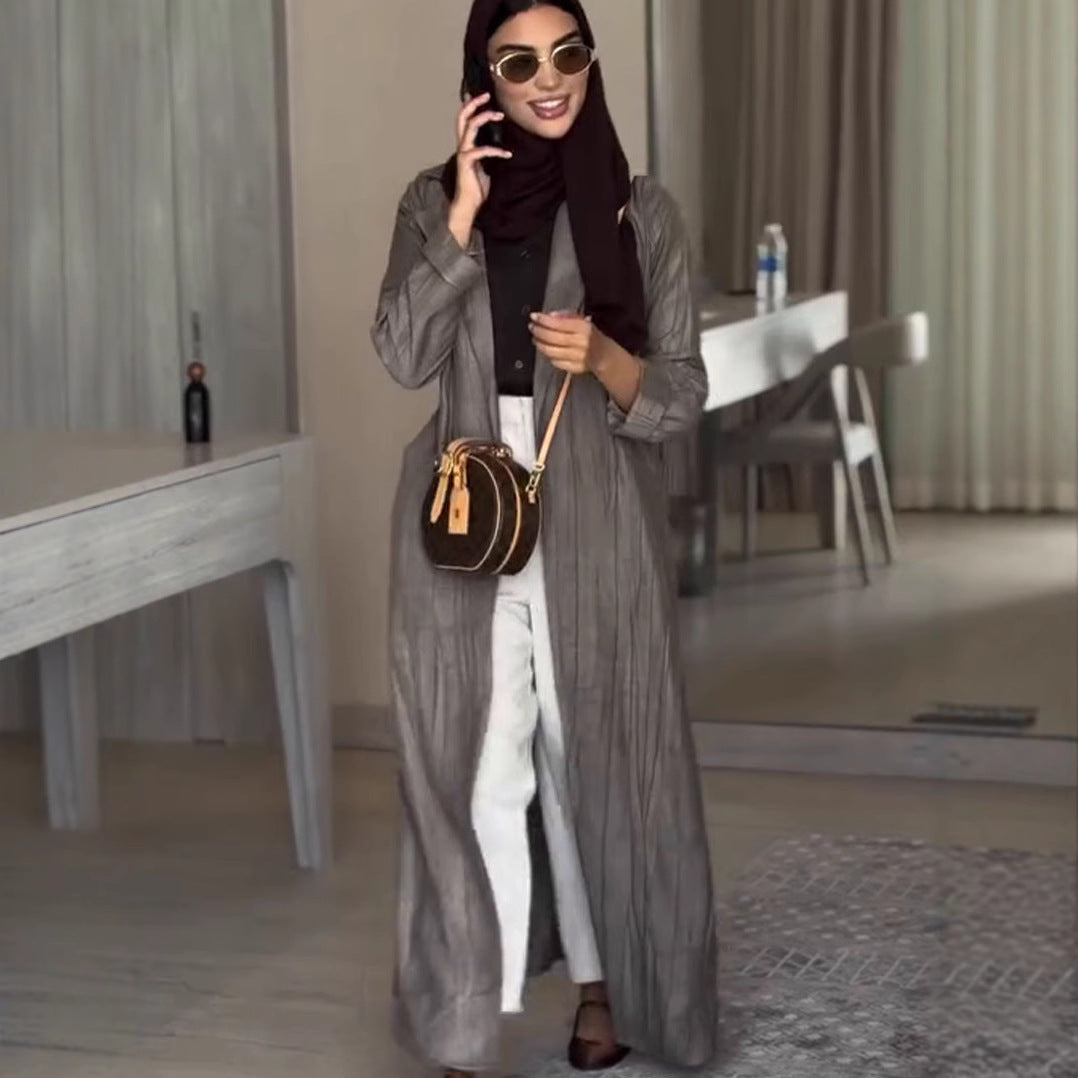 Simple Graceful Mid-length Cardigan Trench Coat
