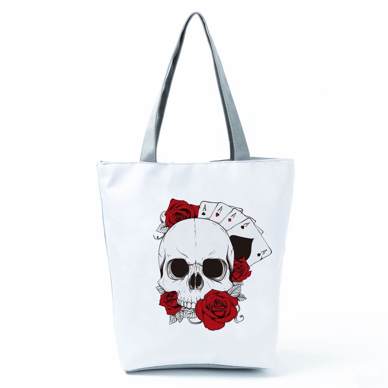 Portable Large Capacity Skull Printed Handbag