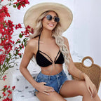 Sexy Underwear Bikini Ring Buckle Chain Black