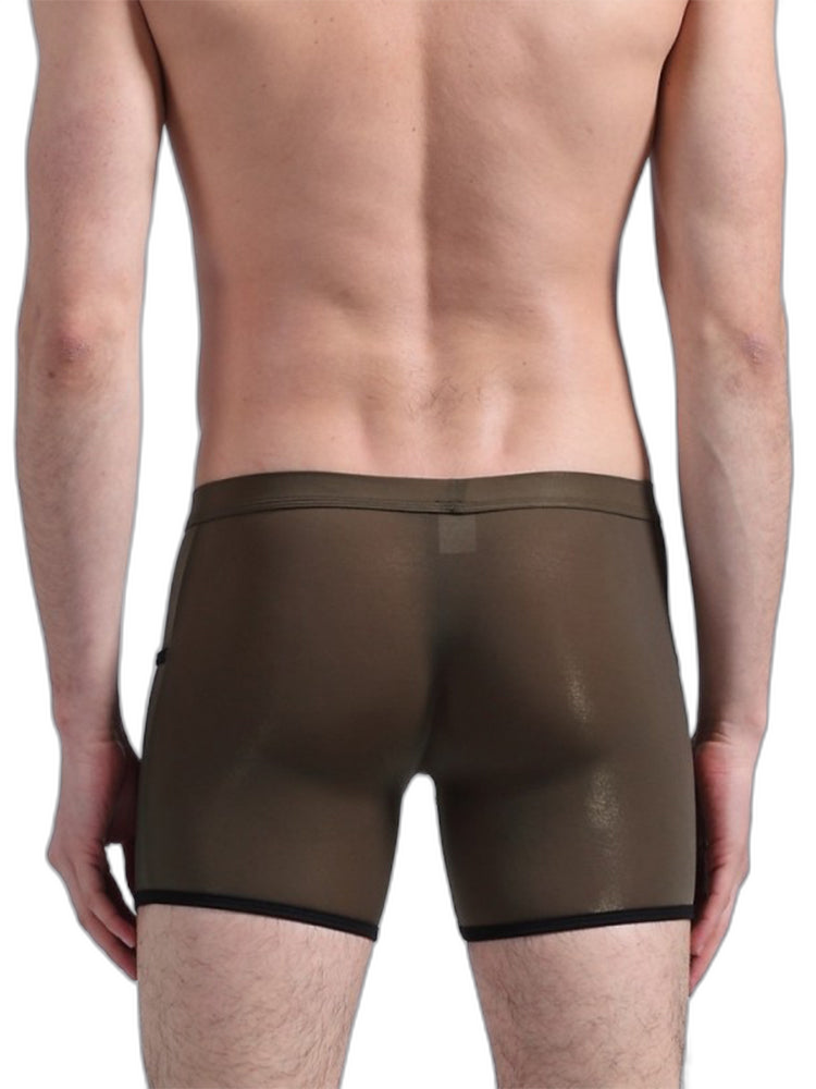 3 Pack Men's Long Leg Boxer Briefs Made of Ultra-Thin Ice Silk with Anti-Wear Elastic