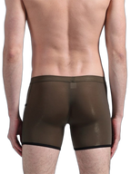 3 Pack Men's Long Leg Boxer Briefs Made of Ultra-Thin Ice Silk with Anti-Wear Elastic