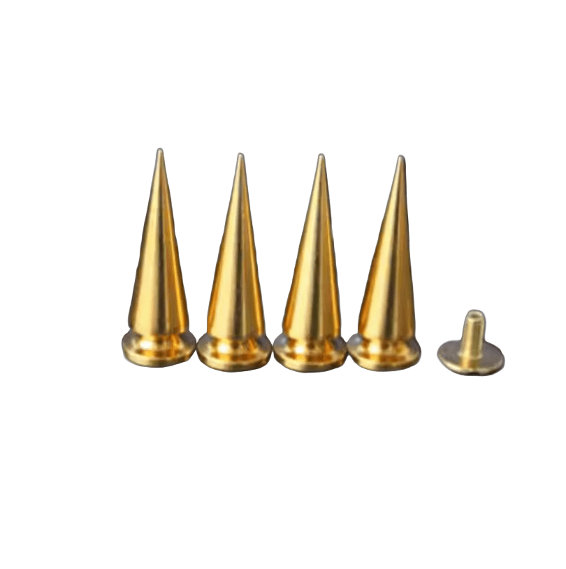 Metal Pup Hood Spikes 10 Pack Gold 10x24mm