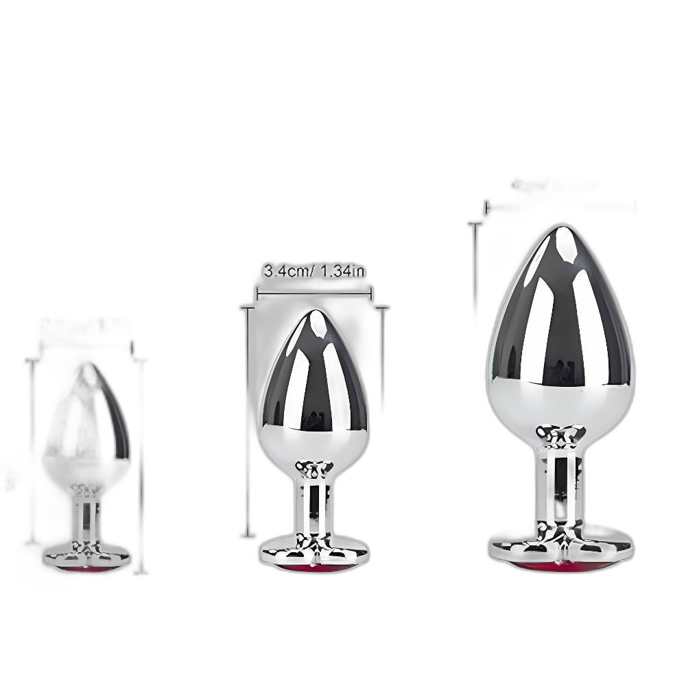 Heart Metal Anal Plug Set - Training Kit