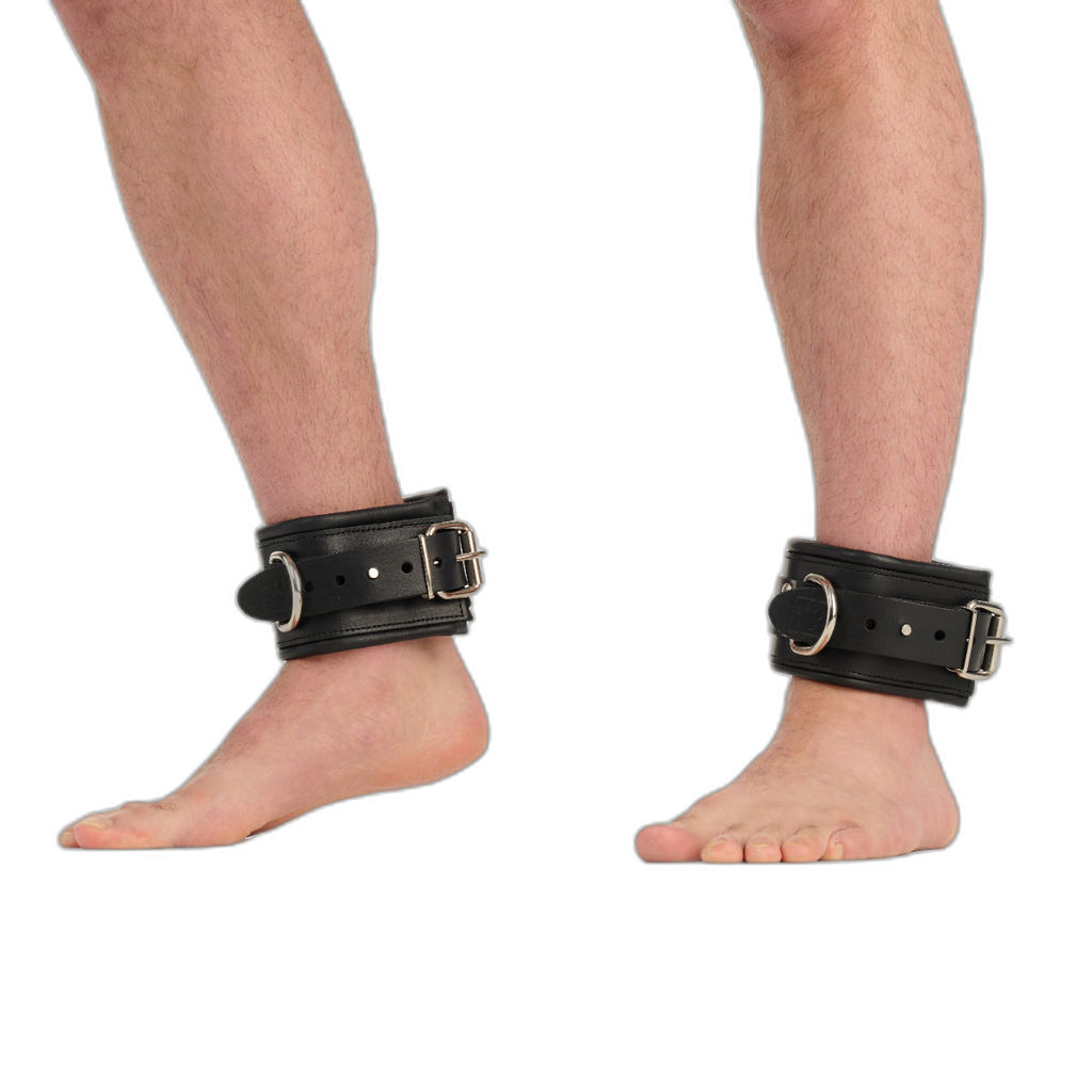Prowler RED Leather Lockable Ankle Restraints Black