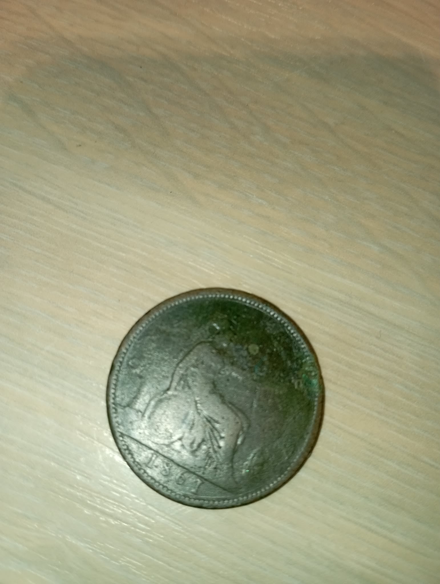1861 Queen Victoria "Bun Head"ONE PENNY