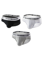3 Pack Men's Supportive Fit High-Stretch Ultra-Soft Cotton Classic Briefs