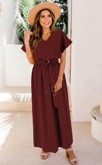 Women's Solid-Color Plus-Size Long Dress