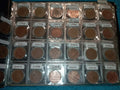RED COIN BOOK WITH 45 BRITISH 1P COINS