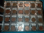 RED COIN BOOK WITH 45 BRITISH 1P COINS