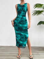 Elegant Slim Sleeveless Mesh Dress