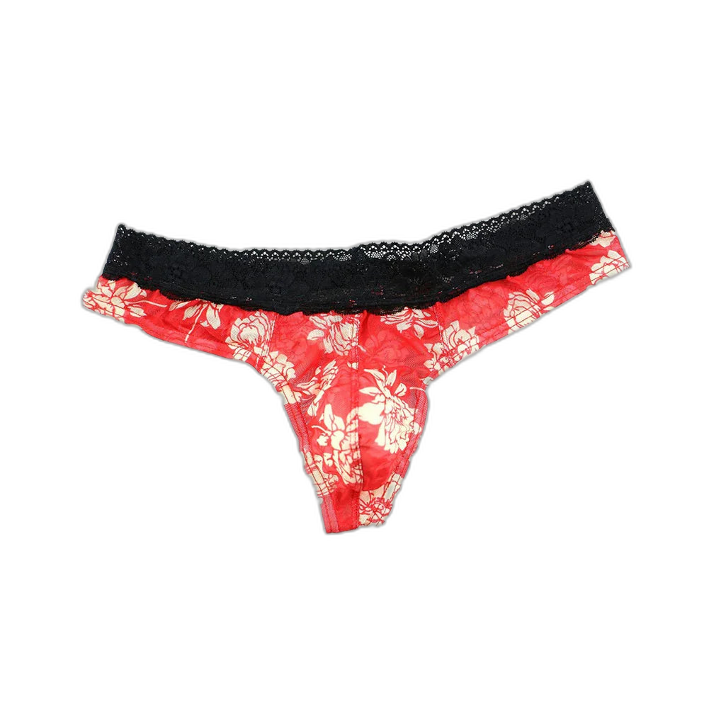 Floral Fantasy Lace Men's Thong
