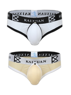 2 Pack Men's Breathable Mesh Removable U-Shaped Pocket Thongs