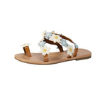 Toe Ring Sandals Flat Flower Flat Women