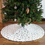 New White Plush Christmas Tree Skirt