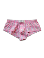 Mens Plaid Front Pouch Boxer Shorts