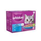 4 x Whiskas Cat 1+ Pouch Jelly Fish Favourites 12 Pack - 12X85Gm
