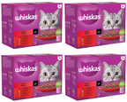 4 x Whiskas Cat 1+ Pouch Gravy Meaty Meals 12 Pack - 12X85Gm
