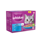 4 x Whiskas Cat 7+ Pouch Jelly Fish Favourites 12 Pack - 12X85Gm