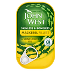 10 x John West Mackerel Fillets Sunflower Oil 125Gm