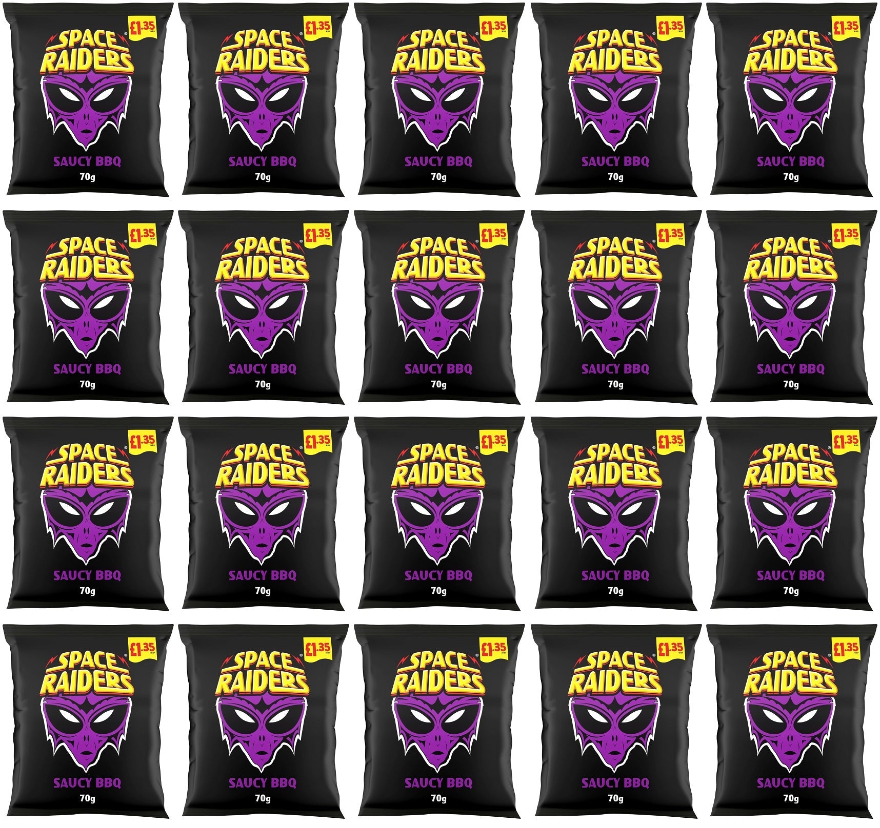 20 x Kp Space Raiders Saucy Bbq - 70GM