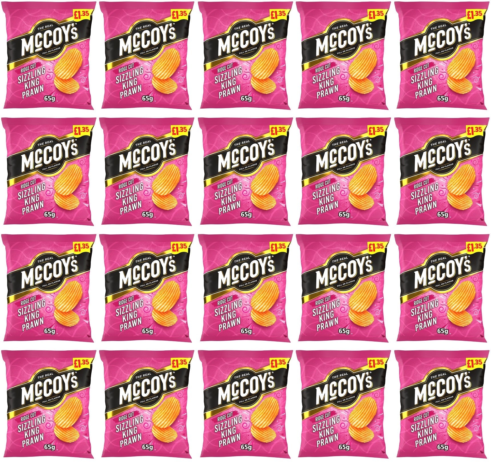 20 x Mccoys Sizzling King Prawn - 65GM