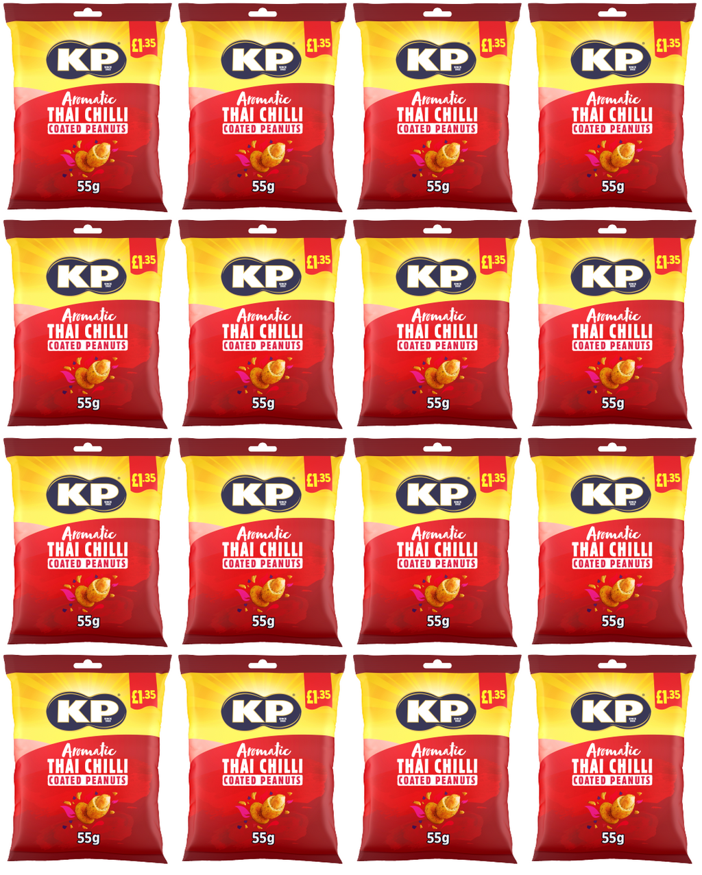 16 x Kp Aromatic Thai Chilli Peanuts - 65GM
