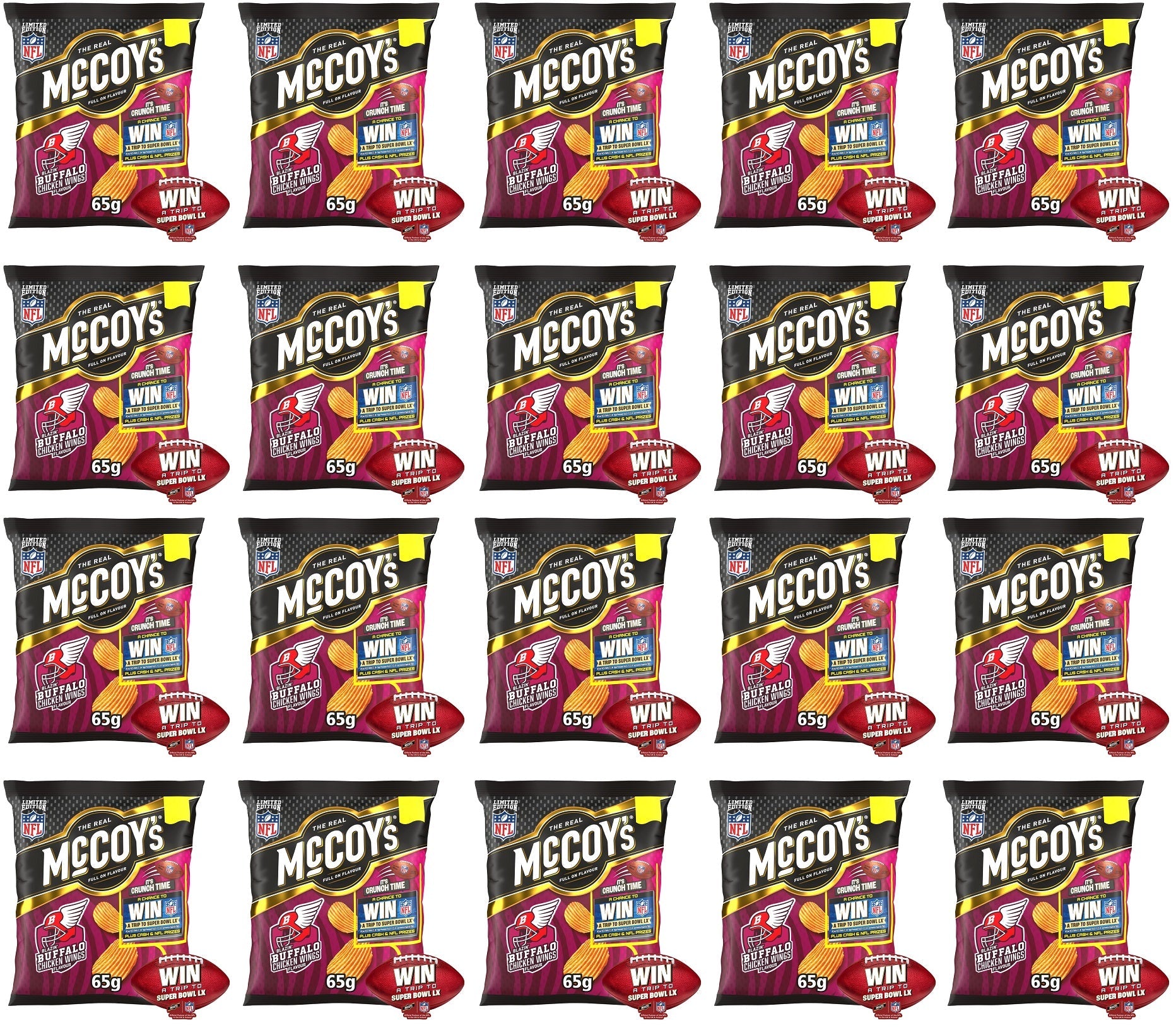20 x Mccoys Blazin' Buffalo Chicken Wings - 65GM