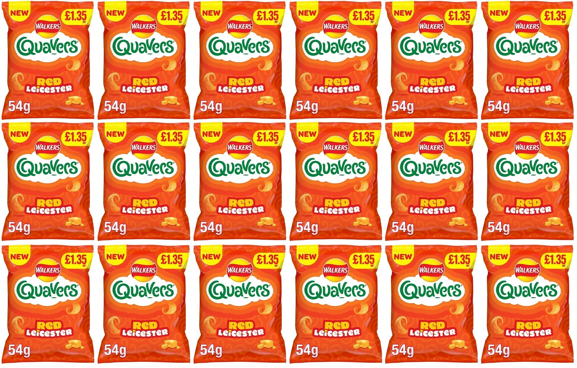18 x Quavers Red Leicester - 54GM